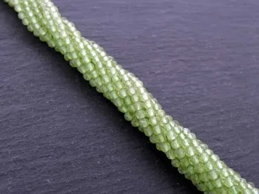 Peridot Faceted, Semi-Precious Stone, Color: green, Size: ±2mm, Qty: 1 string ±39cm