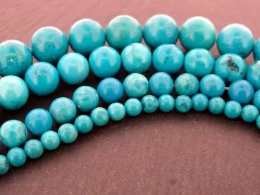 Turquoise Nature, Semi-Precious Stone, Color: Turquoise, Size: ±2mm, Qty: ±173 pc. String 40cm