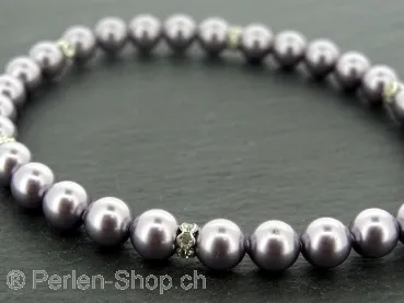Swarovski Crystal Pearls 6mm Bracelet, Mauve