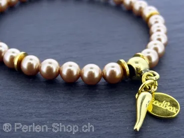 Swarovski Crystal Pearls 6mm Bracelet, Bright Gold