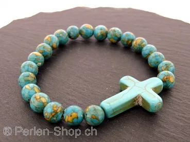 Bracelet en pierre semi-précieuse turquoise avec perles de 8 mm
