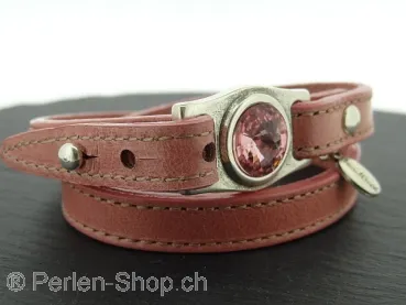 Wrap bracelet pink leather