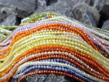 Zirconia Beads, Color: multi, Size: ±2mm, Qty: 1 string 16" (±187 pc.)