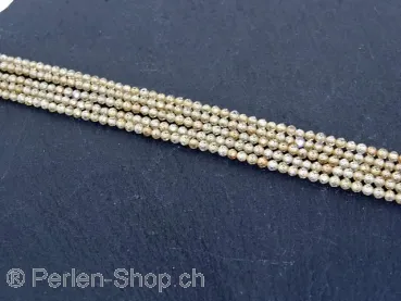 Zirkonia Perlen, Farbe: beige, Grösse: ±2.2mm, Menge: 1 strang ±40cm (±170 Stk.)