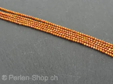 Zirkonia Perlen, Farbe: kupfer, Grösse: ±1.7mm, Menge: 1 strang ±40cm (±237 Stk.)