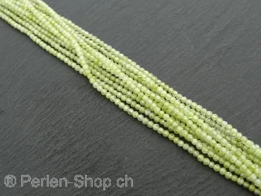 Perles de zircone, Couleur: vert clair, Taille: ±2mm, Quantite: chaîne ± 40cm, (±187 piece)