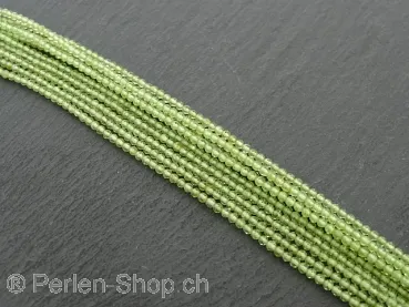 Zirkonia Perlen, Farbe: hell grün, Grösse: ±2.2mm, Menge: 1 strang ±40cm (±170 Stk.)