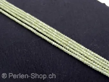 Zirkonia Perlen, Farbe: hell gelb, Grösse: ±1.7mm, Menge: 1 strang ±40cm (±221 Stk.)