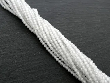 Zirkonia Perlen, Farbe: kristall, Grösse: ±2mm, Menge: 1 strang ±38cm