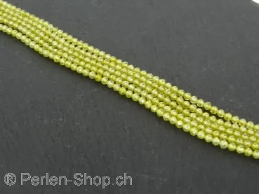 Zirkonia Perlen, Farbe: gelb, Grösse: ±2.3mm, Menge: 1 strang ±40cm (±159 Stk.)