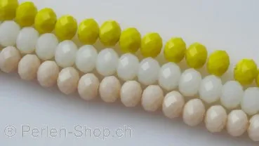 Briolette Perlen, Farbe: beige, Grösse: 3x4mm, Menge: 40 Stk.