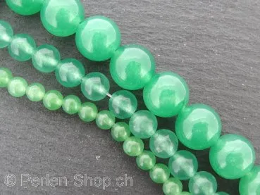 Jade, Halbedelstein, Farbe: grün, Grösse: ±6mm, Menge: 1 strang ±40cm (±65 Stk.)