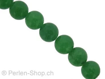 Jade, Halbedelstein, Farbe: grün, Grösse: ±8mm, Menge: 1 strang ±40cm (±47 Stk.)