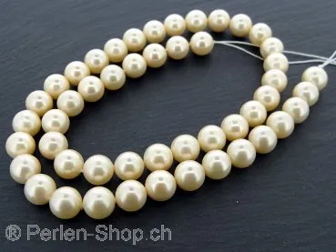 Shell-Beads, Color: salmon Size: ±8mm, Qty: ±49 pc. String 16"