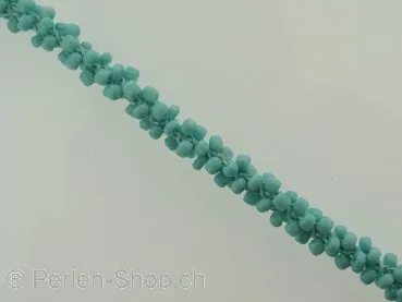 Rocailles chain em motte, Couleur: turquoise, Taille: ±6mm, Quantite: 10cm