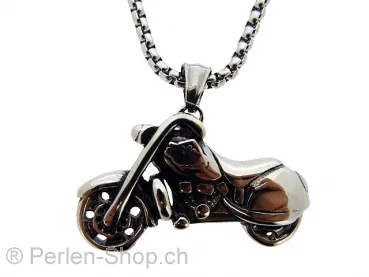 Stainless Steel Biker Jewelry, Color: Paltinum, Size Pendant: ±34x44mm, Qty: 1 set