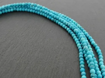 Turquoise Nature, Semi-Precious Stone, Color: Turquoise, Size: ±3mm, Qty: ±128 pc. String 40cm