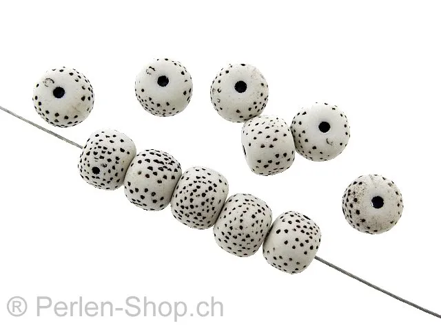 Lotus Bohdi Seed Imitation, Color: beige, Size: ±8x10mm, Qty: 20 pc.