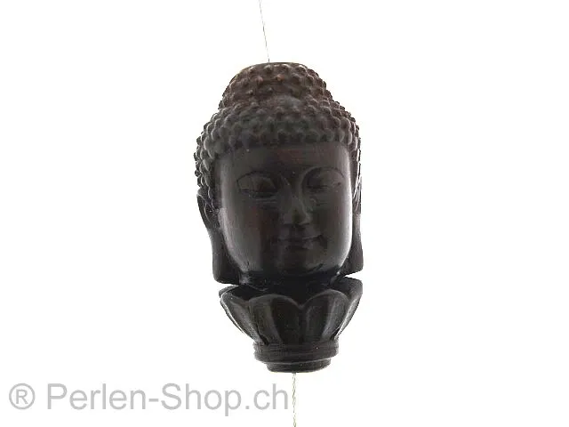 Buddha Pendetif bois, Couleur: brun, Taille: ±40x21mm, Quantite: 1 piece