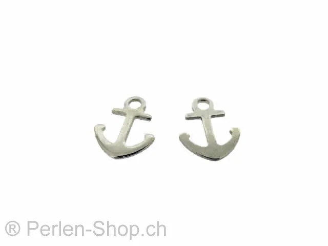 Stainless Steel Pendant anchor, Color: Platinum, Size: ±14x10mm, Qty: 1 pc.