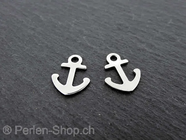 Stainless Steel Pendant anchor, Color: Platinum, Size: ±14x10mm, Qty: 1 pc.