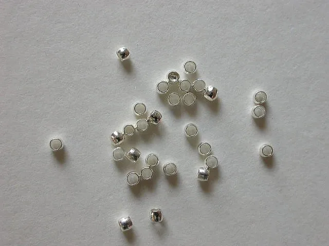 Crimp Beads, 2mm, silver color, ±100 pc.