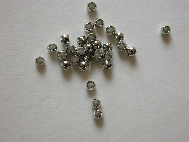 Crimp Beads, 2.5mm, platinum color, ±100 pc.