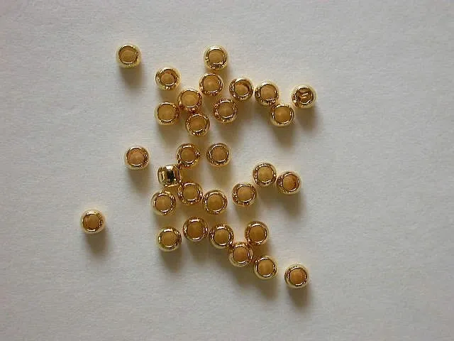 Quetschperle, 2.5mm, Goldfarbig, 100 Stk.