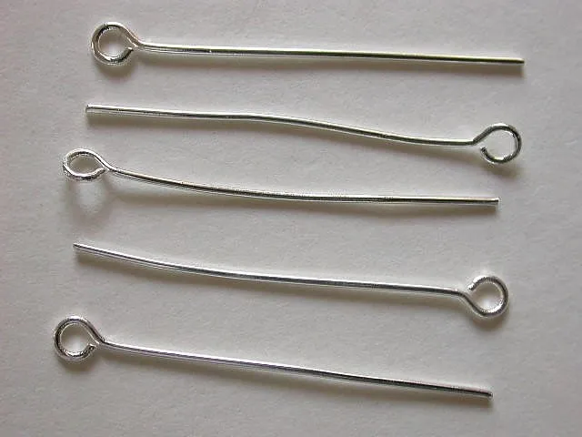 Eye Pins, 32mm, silver color, 100 pc.