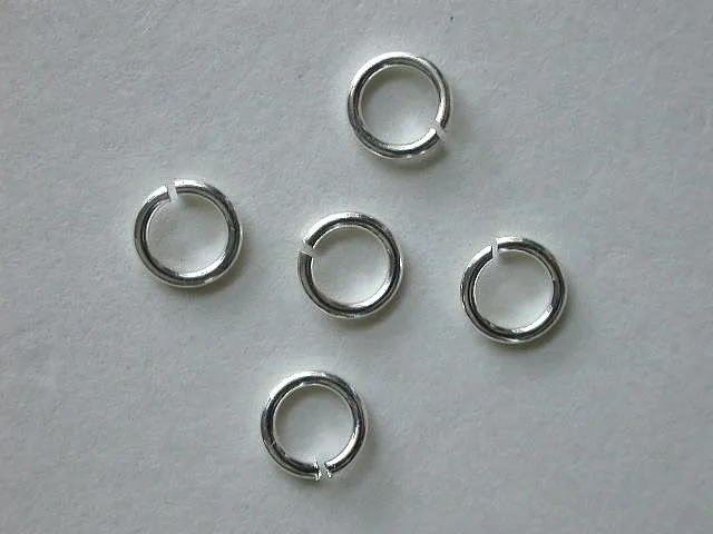 Jump ring, 5mm, platinum colored, 50 pc.