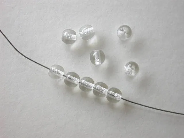 Glassbeads, round, crystal, 4mm, 50 pc.