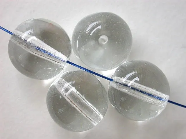 Glassbeads round, crystal, 12mm, 10 pc.