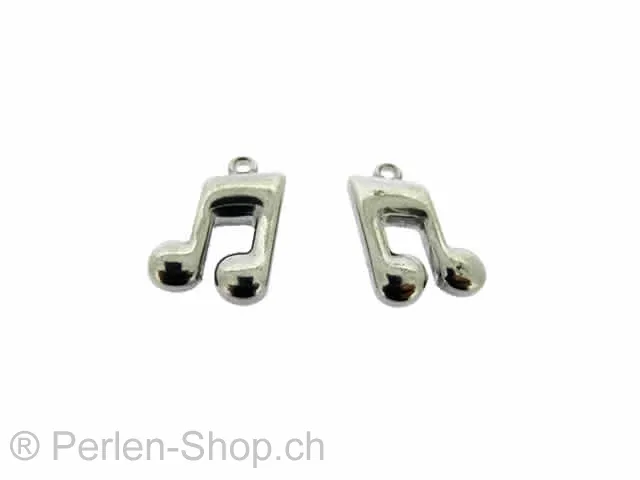 Stainless Steel Pendant Music, Color: Platinum, Size: ±17x11mm, Qty: 1 pc.