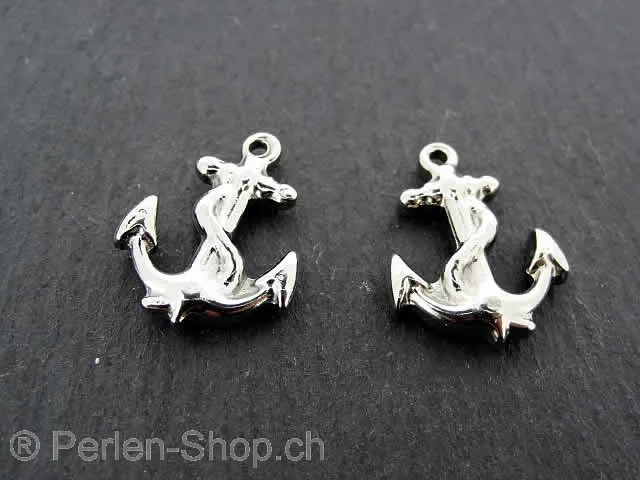 Stainless Steel Pendant anchor, Color: Platinum, Size: ±18x14mm, Qty: 1 pc.
