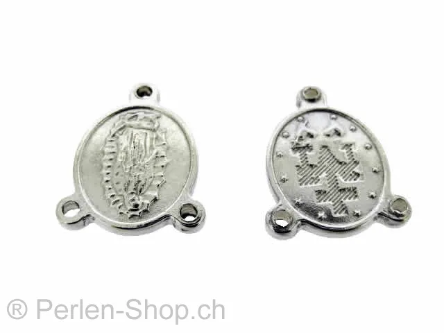 Stainless Steel Pendant Maria, Color: Platinum, Size: ±22x7mm, Qty: 1 pc.