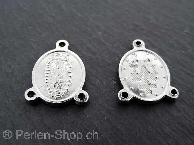 Stainless Steel Pendant Maria, Color: Platinum, Size: ±22x7mm, Qty: 1 pc.