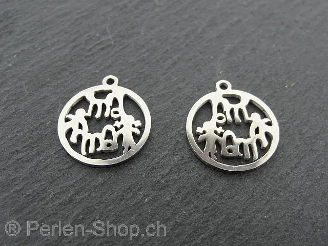 Stainless Steel Family, Color: Platinum, Size: ±15x1mm, Qty: 1 pc.