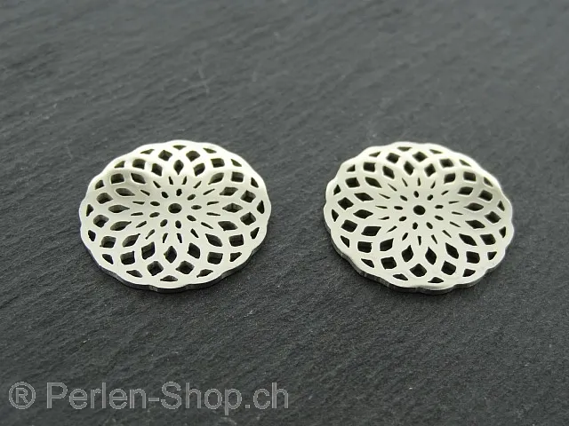 Stainless Steel flower of life, Color: Platinum, Size: ±20x1mm, Qty: 1 pc.