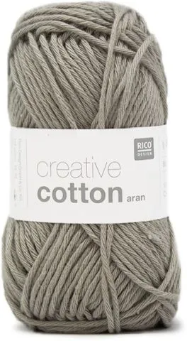 Rico Creative Cotton Aran, perlgrau, Grösse: 50 g, 85 m, 100 % CO gaze