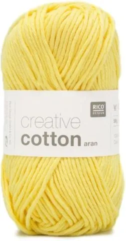 Rico Creative Cotton Aran, hellgelb, Grösse: 50 g, 85 m, 100 % CO gaze