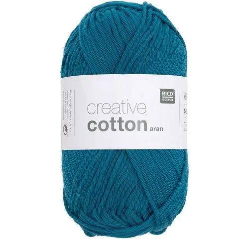 Rico Creative Cotton Aran, ozeanblau 50 g, 85 m, 100 % CO gaze