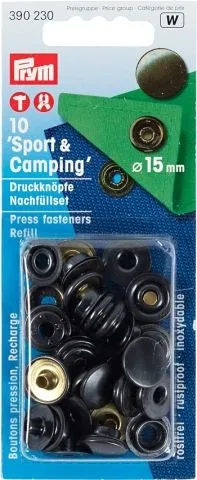 Prym Druckknopf Camping, zum nachfüllen, brüniert, Grösse: 15 mm, Karte 10 Stk.