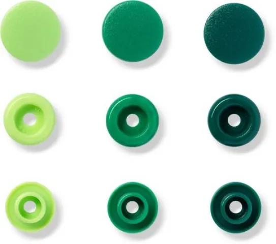 Prym Love Druckknopf Color Snaps, grün, Grösse: 12.4 mm, Karte 30 Stk.