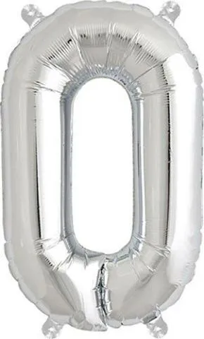 Rico Foil balloon O, Silver, Size: ca. 36 cm