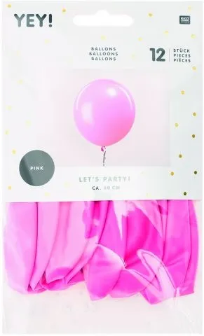Rico Ballons, rosa, Grösse: 12 Stück, ca. 30 cm