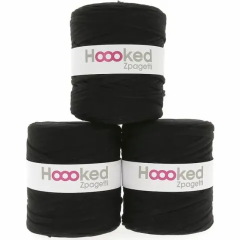 Hoooked Zpagetti Black Shades, Color: Black, Weight: ±700g, Quantity: 1 pc.
