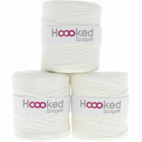 Hoooked Zpagetti Offwhite Shades, Color: White, Weight: ±700g, Quantity: 1 pc.