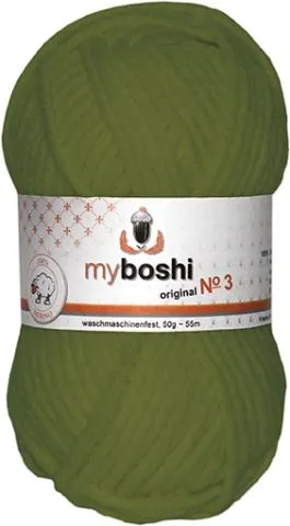 myboshi Wolle Nr.3 col.325 olive, 50g/45 m, quantité : 1 pièce.
