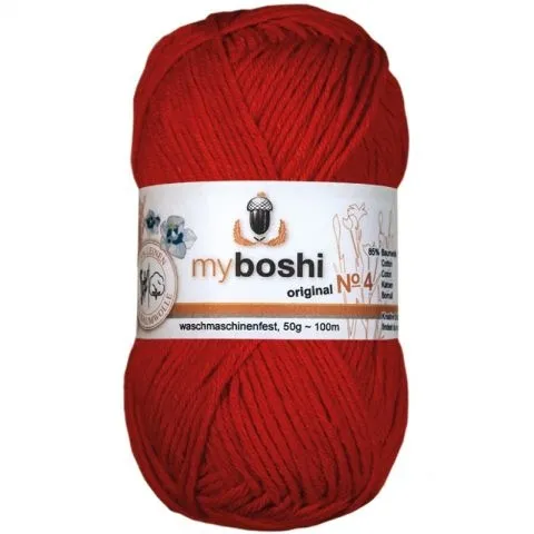 myboshi yarn Nr.4 col.432 signalrot, 50g/100m, quantity: 1 pc.
