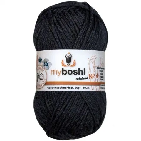 myboshi yarn Nr.4 col.496 schwarz, 50g/100m, quantity: 1 pc.